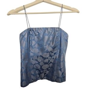 NWT Vineyard Vines Elegant Blue Satin Shell Print Cami Top